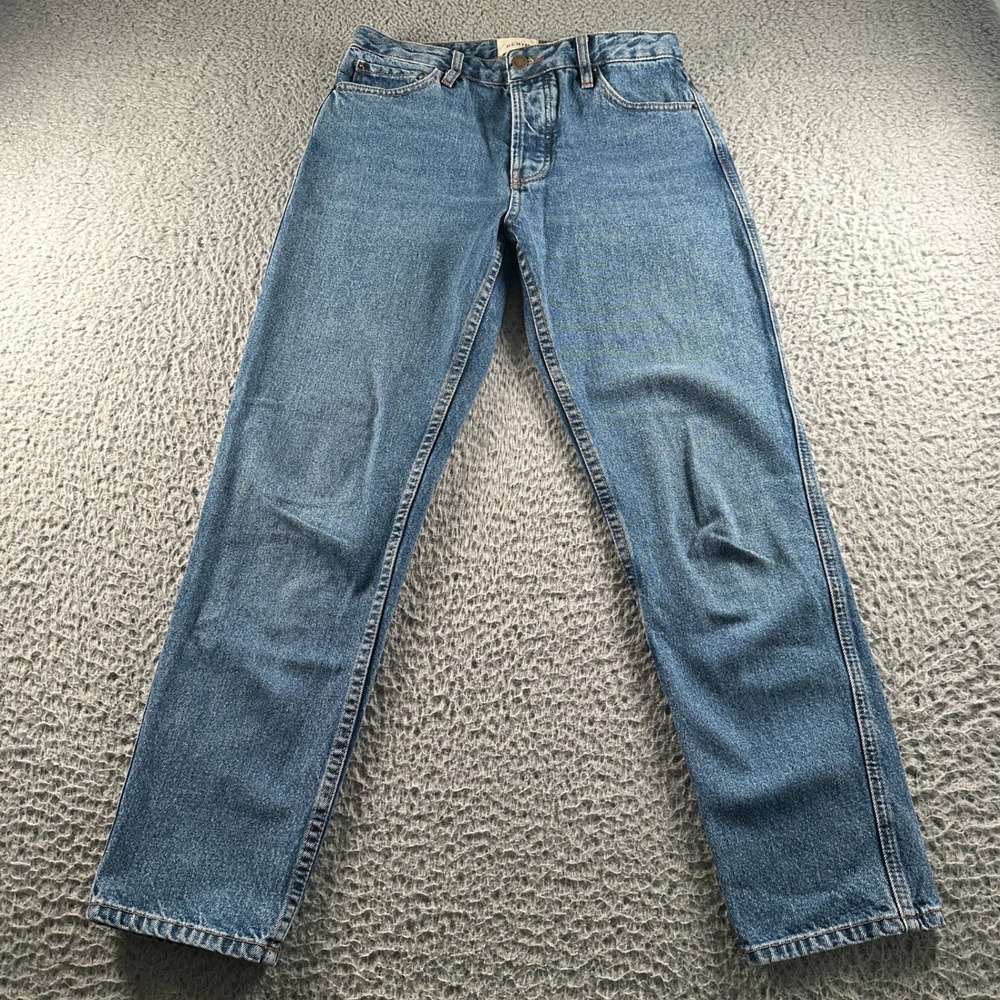 Sezane Denim Jeans Womens 29 High‎ Rise Tapered Button Fly Blue Classic Fit